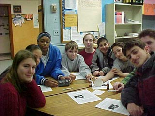 Students from Weber Middle School displaying their mirrors.