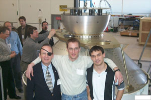 Image of the satellite during construction.