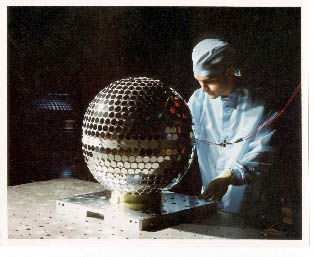 Image of a Starshine satellite being built